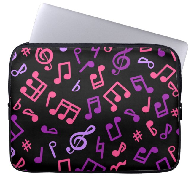 Funda Para Portátil Patrón musical (Frente)