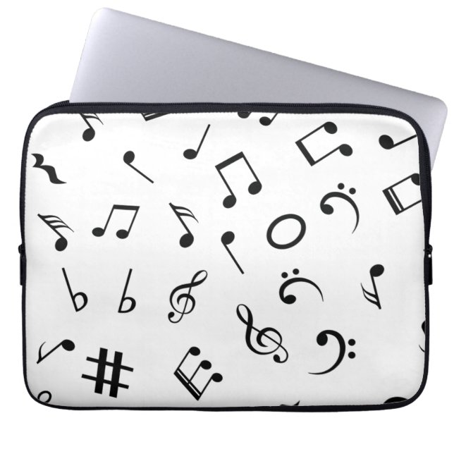 Funda Para Portátil Patrón musical (Frente)