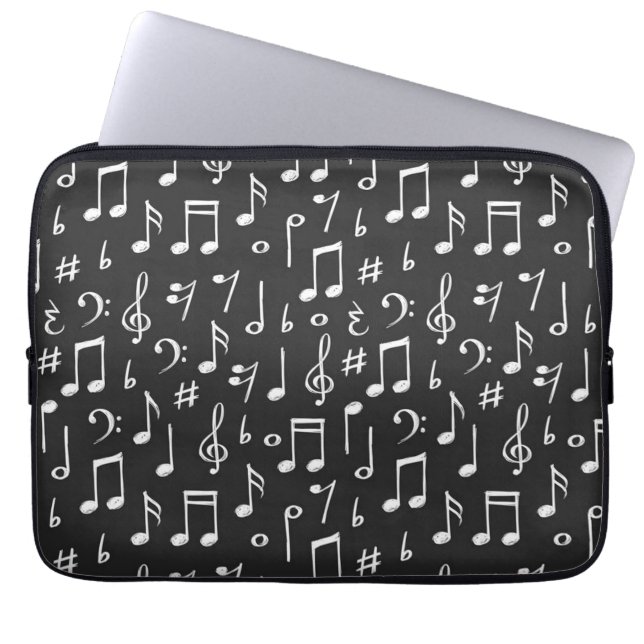 Funda Para Portátil Patrón musical (Frente)
