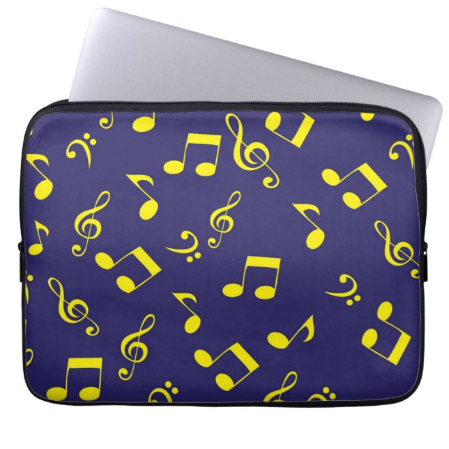 Funda Para Portátil Patrón musical (Frente)