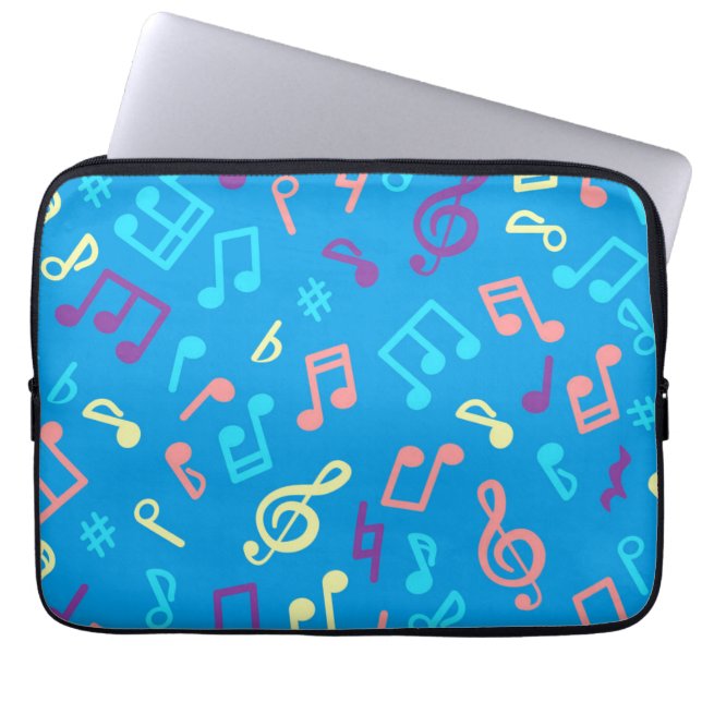 Funda Para Portátil Patrón musical (Frente)
