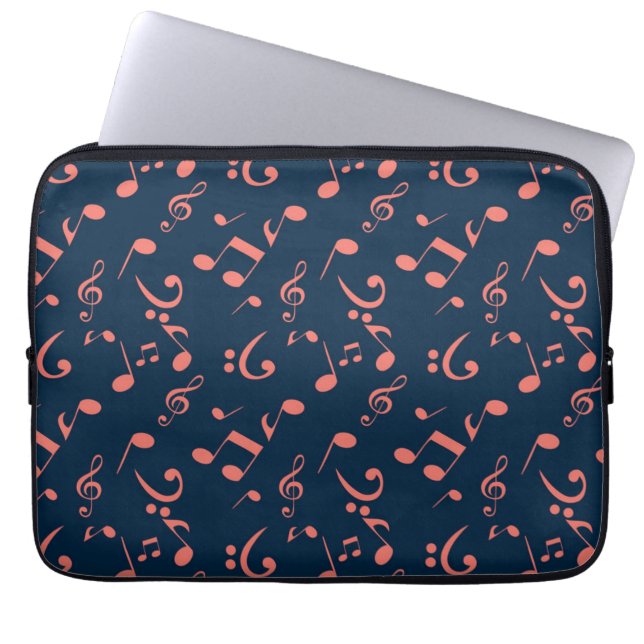 Funda Para Portátil Patrón musical (Frente)
