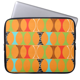Funda Para Portátil Patrón Naranja moderno de mediados del siglo