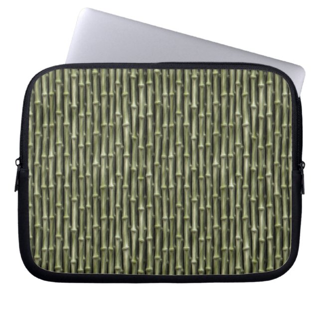 Funda Para Portátil Patrón natural de bambú verde (Frente)