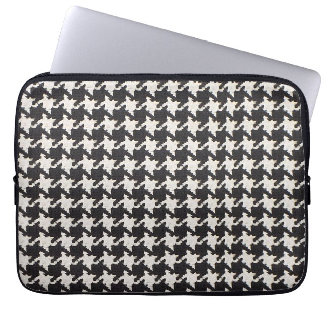 Funda Para Portátil Patrón negro blanco de dientes de perro (Frente)