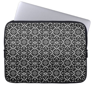 Funda Para Portátil Patrón negro de Damaks