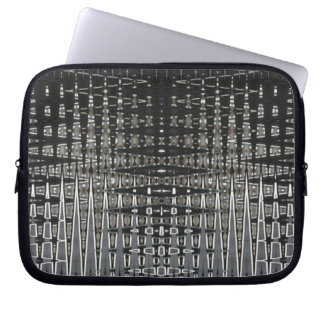 Funda Para Portátil Patrón negro y plateado