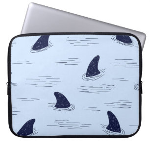 Funda Para Portátil Patrón oceánico de aleta de tiburón