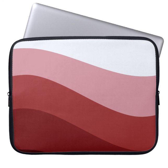 Funda Para Portátil Patrón Ombre Blanco Rojo (Frente)