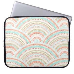 Funda Para Portátil Patrón ondulado y sin fisuras. Ornamento vintage d