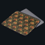 Funda Para Portátil Patrón oro y rojo Art Deco Portátil Manga<br><div class="desc">Patrón ininterrumpido de oro y rojo Art Deco sobre un fondo negro cambiable.</div>