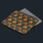 Funda Para Portátil Patrón oro y rojo Art Deco Portátil Manga<br><div class="desc">Patrón ininterrumpido de oro y rojo Art Deco sobre un fondo negro cambiable.</div>
