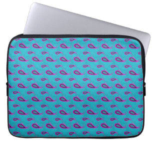 Funda Para Portátil Patrón paisley de pavo real y magenta