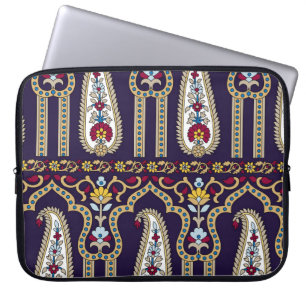 Funda Para Portátil Patrón paisley geométrico tradicional con borde