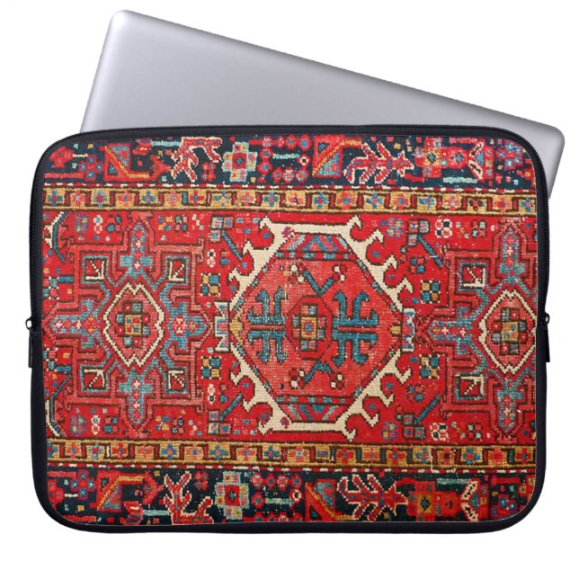 Funda Para Portátil Patrón paisley turco antiguo persa, rojo (Frente)