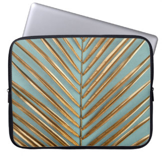 Funda Para Portátil Patrón Palm Tropical Pintado de Oro