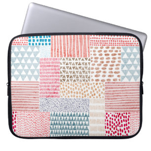 Funda Para Portátil Patrón perfecto en el estilo de los parches. d) Si