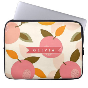 Funda Para Portátil Patrón Personalizado de Melocotón Lindo Verano Ret