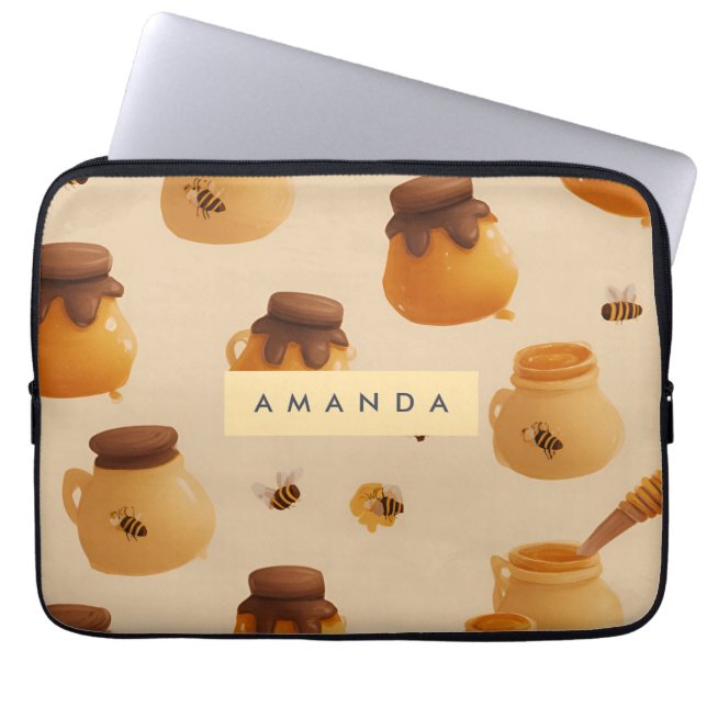 Funda Para Portátil Patrón personalizado de olla dorada (Frente)