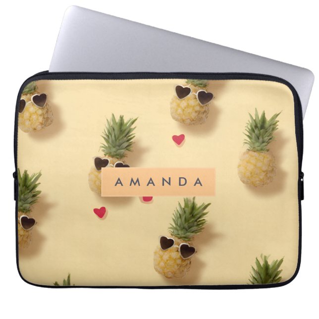 Funda Para Portátil Patrón personalizado de piña cuta (Frente)