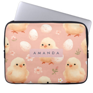 Funda Para Portátil Patrón personalizado de polluelo dulce dulce Paste