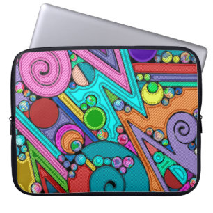 Funda Para Portátil Patrón Pintado A Mano Y Digitalmente Art. 12