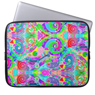 Funda Para Portátil Patrón Pintado A Mano Y Digitalmente Art. 22