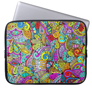 Funda Para Portátil Patrón Pintado A Mano Y Digitalmente Art. 6