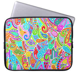 Funda Para Portátil Patrón Pintado A Mano Y Digitalmente Art. 7