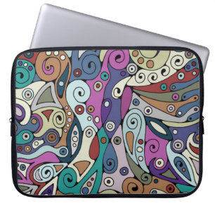 Funda Para Portátil Patrón Pintado A Mano Y Digitalmente Art. 8