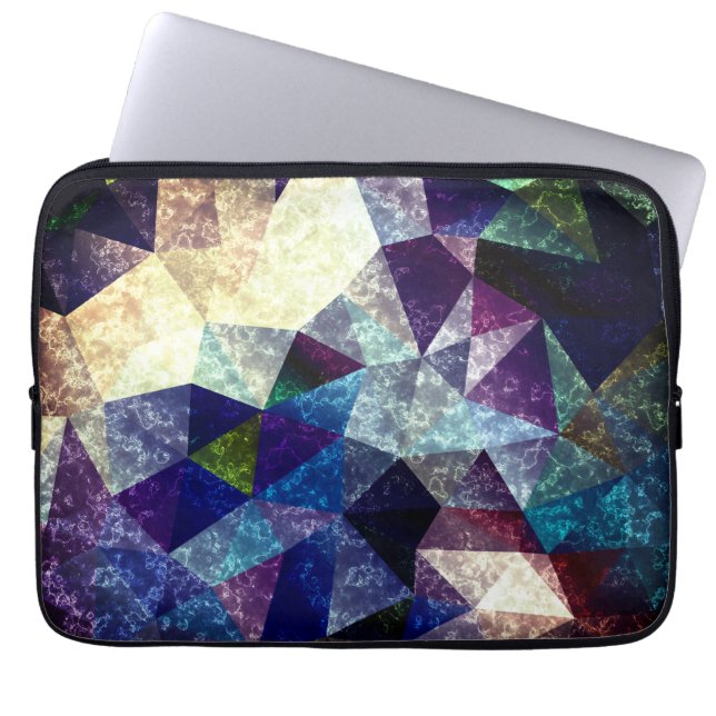 Funda Para Portátil Patrón poligonal de mármol. (Frente)