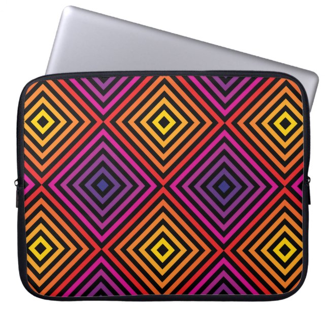 Funda Para Portátil Patrón psicodélico de Chevron Arcoiris (Frente)