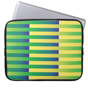 Funda Para Portátil Patrón rayado azul amarillo verde