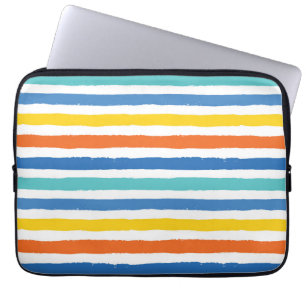 Funda Para Portátil Patrón rayado de playa brillante