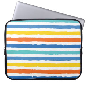 Funda Para Portátil Patrón rayado de playa brillante