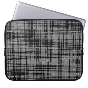 Funda Para Portátil Patrón rayado gris blanco negro
