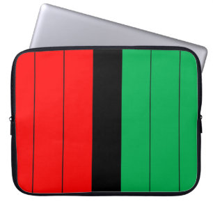 Funda Para Portátil Patrón rayado Kwanzaa Red Black Green Kinara