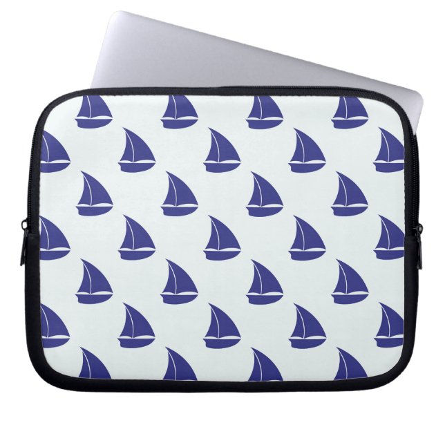 Funda Para Portátil Patrón real de velero azul (Frente)