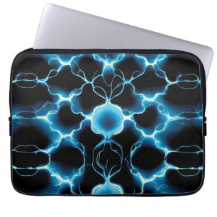 Funda Para Portátil Patrón repetido de sinapsis eléctrica azul