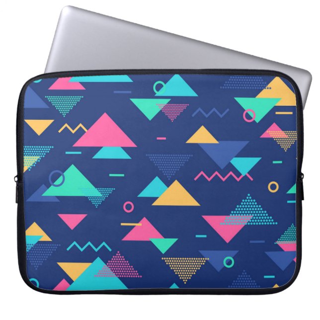 Funda Para Portátil Patrón retro de los años 80 (Frente)