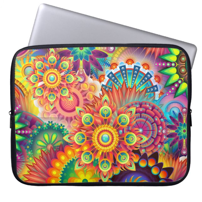Funda Para Portátil Patrón retro falso Resumen bohemio (Frente)