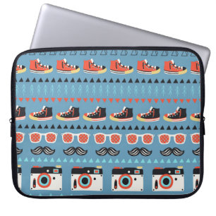 Funda Para Portátil Patrón retro hipster sin fisuras