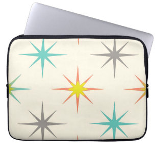 Funda Para Portátil Patrón Retro Starburst de Mitad de Siglo