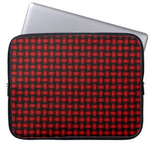 Funda Para Portátil Patrón rojo de tejido negro