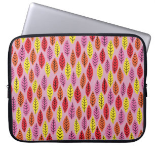 Funda Para Portátil Patrón rosa de hojas de hoja coloridas