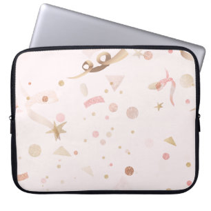 Funda Para Portátil Patrón rosa y dorado festivo