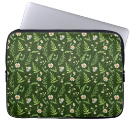 Funda Para Portátil Patrón rústico botánico de flor de Chamomile