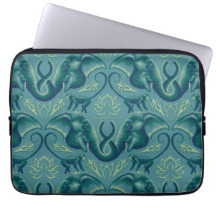 Funda Para Portátil Patrón Safari Tranquilo - El Lotus Blanco