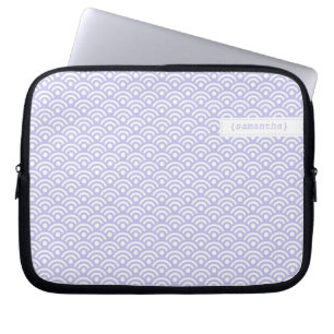 Funda Para Portátil Patrón Seigaiha japonés de lavanda