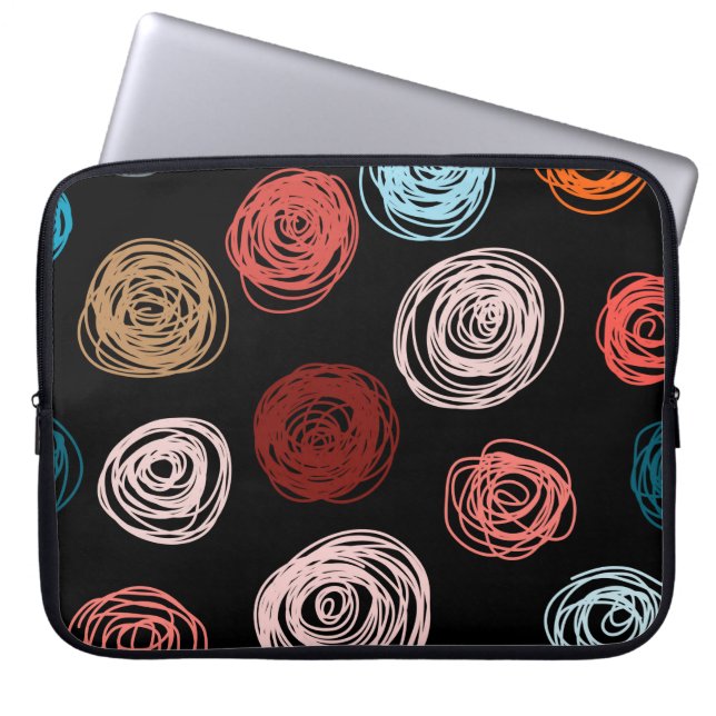 Funda Para Portátil Patrón sin brillo, puntos abstractos dibujados a m (Frente)